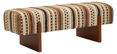 Image de Banc ethnique multicolore avec structure en bois