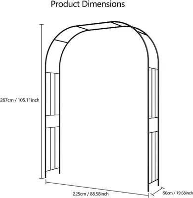 Produktbild von Gartenbogen - Rosenbogen Pergola - Groß für Kletterpflanzen - Für Hochzeiten & Partys - Outdoor Dekoration für Rasen, Terrasse & Weg