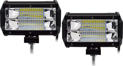 Produktbild von Greenmigo 2 Stück 72W LED Scheinwerfer IP67 Wasserdicht 12V 24V Arbeitsscheinwerfer LichtleisteOffroad für LKW,MTB