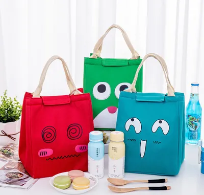 Image de Lunch Tote Bag Portable Pique-nique Refroidisseur Sac à main Isolé Conteneur de stockage alimentaire - Rouge