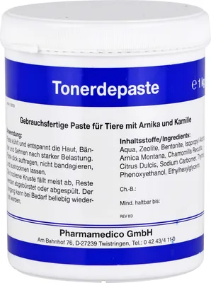 Produktbild von Pharmamedico Tonerdepaste mit Arnika und Kamille für Tiere, 1000 g Paste