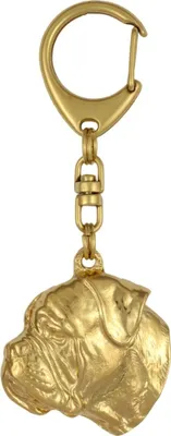 Produktbild von Bullmastiff - Vergoldeter Schlüsselanhänger mit Hund, Handtaschenschmuck, Luxus-Accessoire der Marke Art-Dog