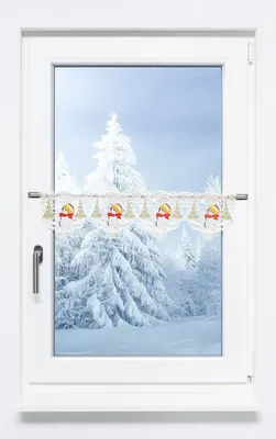 Produktbild von Scheibengardine Plauener Spitze - Frostiger Waldbewohner  (Bx H) 176cm * 16cm orange/Orange
