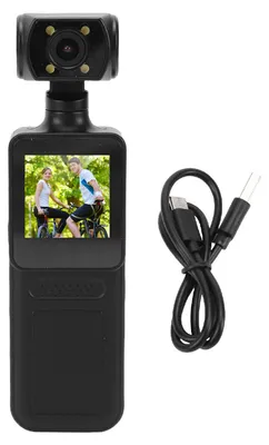 Productafbeelding van 4K-actiecamera, 1,31-inch HD-scherm, trillingscompensatie, waterdicht, geschikt voor sport, met een lens die 180° kan draaien, en een achterkant met een 1/4-inch schroefdraad voor bevestiging