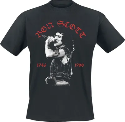 Produktbild von Bon Scott T-Shirt Herren Live Photo schwarz Band-Merch, Bands 100% Baumwolle L