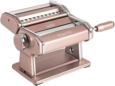 Imagen del producto de Máquina para hacer pasta Marcato "ATLAS 150" en color rosa pastel. Modelo: AT-150-POWD-RSA