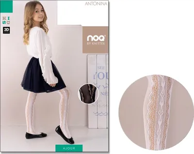 Produktbild von Durchbrochene Strumpfhose Herzen für Mädchen Bianco 116-122