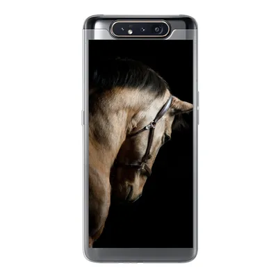 Produktbild von MuchoWow® Handyhülle Schutzhülle Hülle für Samsung Galaxy A80 Pferde - Halfter - Schwarz Silikon Softcase Handy Hülle - Schutzdeckel