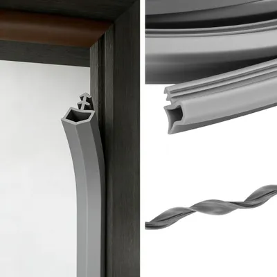 Imagen del producto de Burlete de perfil de color gris, 20 metros, para evitar corrientes de aire, burlete para puertas de interior