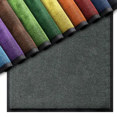Produktbild von Premium Fußmatte für Innenbereiche - Anthrazit 60x90 cm - saugfähige Fußmatte waschbar bei 30 °C - Schmutzfangmatte mit rutschhemmendem Rücken