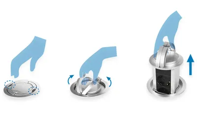 Produktbild von LogiLink Steckdoseneinheit Pop-Up 3-fach Schutzkontakt