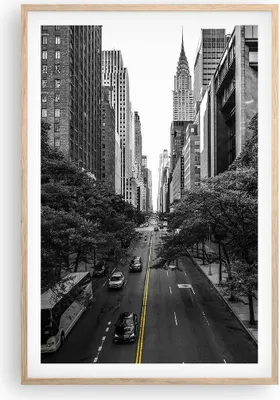 Produktbild von Gerahmtes Poster - Rahmen in heller Eiche - Broadway New York - 61x91,5 cm - Wand Bild - Wanddeko - Wandbilder - Kunstposter - Wandposter - Bilderrahmen - Bilder - Kunstdruck - P2NPA61x91-5184