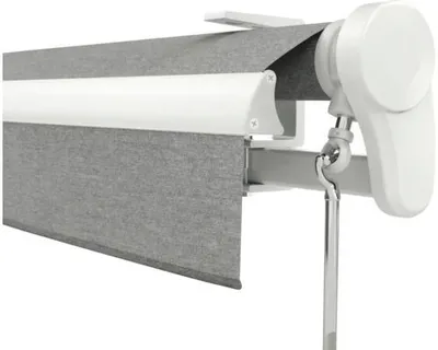 Produktbild von Soluna Gelenkarmmarkise Trend 5,5x3 Stoff Dessin U104 Gestell RAL 9010 reinweiß Antrieb Rechts inkl. Motor, Wandschalter