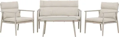 Image de Mazzarosalon 1 canapé, 2 fauteuils, 1 table basse beige.