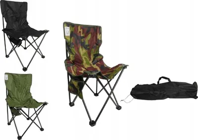 Obrázek produktu pro Skládací turistická rybářská židle s kapsou a obalem 68x40x40 cm