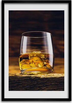 Produktbild von Bild - Bilderrahmen - Foto - 70 cm x 100 cm - MDF - Rahmen - Wandkunst - Bourbon in einem Glas