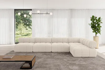 Produktbild von ALTDECOR Modulares Sofa Ecksofa in L-Form - Samaro-L3 - 380x190x70 cm Beige universal, links/rechts Corner modular Sofa Eckcouch Couch Wohnlandschaft Cauchsofa Polstersofa