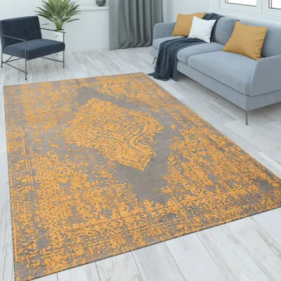 Produktbild von Teppich Wohnzimmer Kurzflor Vintage Orientalisches Muster Ornamente Moderne Deko Grösse 120x170 cm