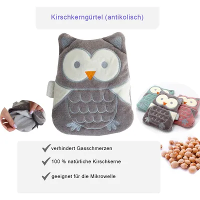 Produktbild von Babyjem Kirschkern-Kissen für Babys – Wärmendes Bauchkissen gegen Koliken & Unwohlsein, 0 Monate+ Grau