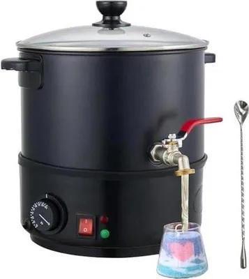 Productafbeelding van Kaarswas Smelter - Grote Wasoven - Kaarsen Maken - Snelle Verwarming - 20L Capaciteit - Zilver
