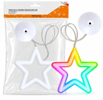 Produktbild von LED Fensterdeko Weihnachtsdeko Stern Fensterbeleuchtung Bunt mit Saugnapf batteriebetrieben 10 LED Muster 4
