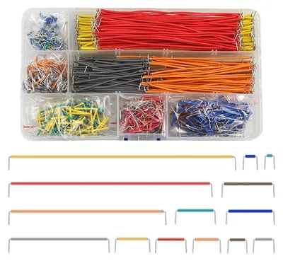 Productafbeelding van Breadboard Jumper Draad Set - Experimenteer Kabel Kit - Circuit Prototyping - 14 Verschillende Lengtes - 840 Stuks - Multicolor