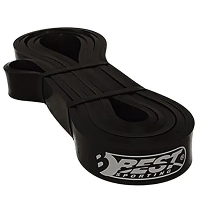 Produktbild von Best Sporting Fitnessband I Widerstandsband I Leicht 10-18 kg in blau 17 mm oder Mittel 15-25 kg in schwarz 21 mm I Vielseitiges und individuelles Fitness- und Widerstandstraining