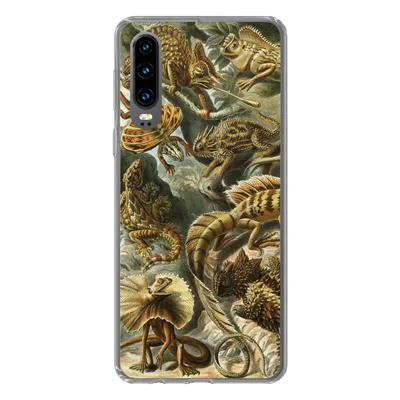 Produktbild von MuchoWow® Handyhülle Schutzhülle Hülle für Huawei P30 Lacertilia - Alte Meister - Kunst Silikon Softcase Handy Hülle - Kartenbesitzer