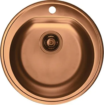 Zdjęcie produktu dla Zlew kuchenny Alveus Monarch Form 30, średnica 510 mm, głębokość 185 mm, wykończenie miedziane, w zestawie syfon, stal nierdzewna, miedź
