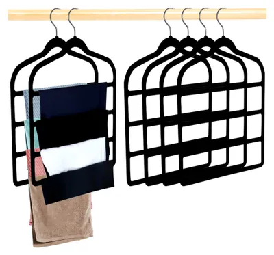 Produktbild von Hosenbügel,Kleiderbügel Hosen,Hosenbügel Platzsparend,Samt-Kleiderbügel,Schrank-Organizer,Rutschfest Hosenkleiderbügel für Jeans,Schals,Handtücher,Hosen(4 Stück)