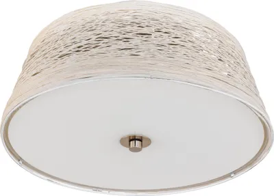 Produktbild von EGLO Deckenlampe Donado, Deckenleuchte, Stahl in weiss, nickel-matt, Papierfäden, Glas in weiss E27 Fassung