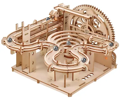 Produktbild von Holz-Kugelbahn 3D-Puzzle – 159 Teile – Selbst zusammenzubauen – Holz – Für Erwachsene und Jugendliche