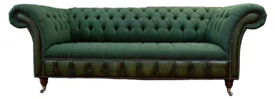 Zdjęcie produktu dla Sofa Chesterfield, 3-osobowa, obita tkaniną lub skórą