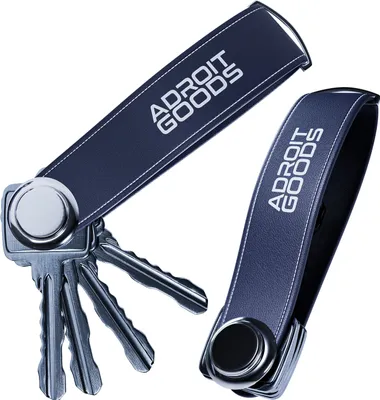 Produktbild von AdroitGoods Key Organiser Schlüsselhalter - Schlüssel-Organisator - Schlüsselanhänger Multitool Schlüsselanhänger - Schlüsseltasche 2 bis 7 Schlüssel - Leder - Blau