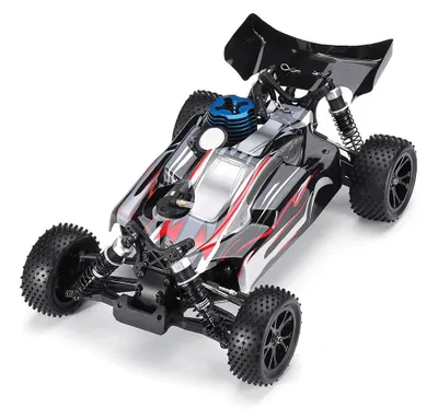 Obrázek produktu pro RC terénní auto - RH1006, model 1:10, nitro náklaďák - rychlost 60–75 km/h - dálkové ovládání 2,4G, 4 kanály - RTR (připraveno k jízdě) - methanolový motor .18 - dosah 100–150 m - černá barva