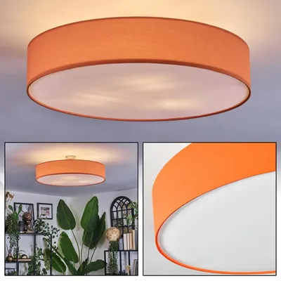 Produktbild von Mels Deckenlampe aus Metall/Stoff/Kunststoff in Nickel-matt/Orange/Weiß
