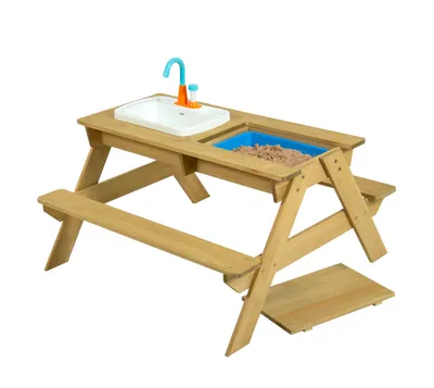 Produktbild von TP Toys Holz Spieltisch & Matschtisch Nashorn inkl. Waschbecken Natur {$Außenmaß}