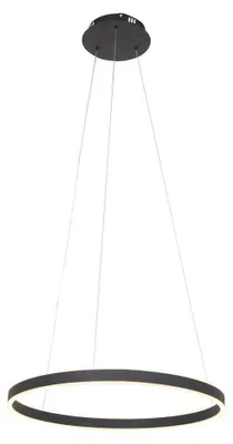 Produktbild von LED Hängeleuchte, Ring-Design, schwarz, dimmbar, H 170 cm
