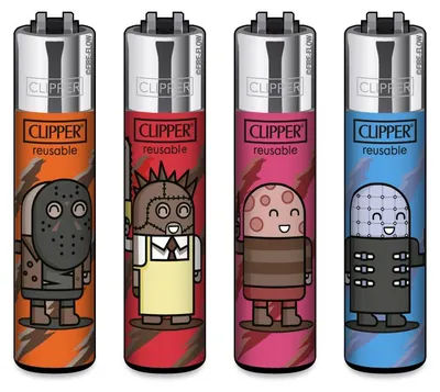 Produktbild von Clipper® Feuerzeuge 4er Set: Terror Pixel