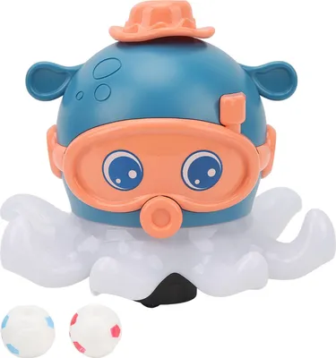 Produktbild von Baby schwimmendes Ballspielzeug, elektrischer Oktopus, Bademusik, Licht, pädagogisches Wasser für Jungen, Blau