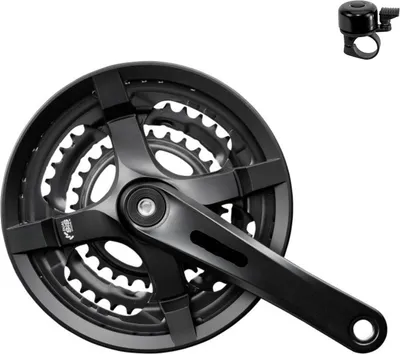 Produktbild von Shimano Kurbelgarnitur Kettenradgarnitur 170 mm schwarz 28/38/48 Zähne inkl. Fahrradklingel