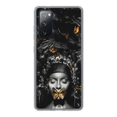 Produktbild von MuchoWow® Handyhülle Schutzhülle Hülle für Samsung Galaxy S20 FE Frau - Schmetterlinge - Schwarz - Weiß Silikon Softcase Handy Hülle - Abdeckung