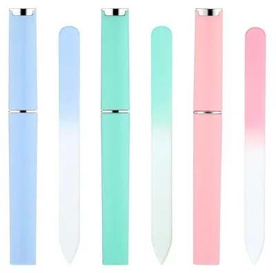 Image de Kit de lime à ongles, coffret de 3 pièces, couleurs : rose, bleu, vert
