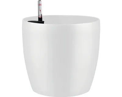 Obrázek produktu pro Samozavlažovací květináč plastový Lafiora Ø 35 cm, v. 32 cm bílý lesklý