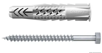 Produktbild von fischer Universaldübel UX 10 x 60 R S mit Rand und Schraube, 4 Stück