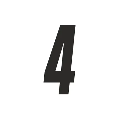 Produktbild von Sticker Rennnummer für Moto Cross "4", schwarz 15 cm