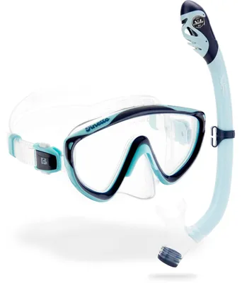 Produktbild von Schnorchelset Schnorchelmaske Schnorchel - Einglas-Maske aus gehärtetem Glas - Für junge Schnorchler - Mit Belüfter und Trockenventil