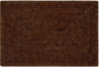 Immagine prodotto di Tovaglietta in rattan rettangolare 45x30cm, resistente al calore, lavabile, fatta a mano Moka scuro