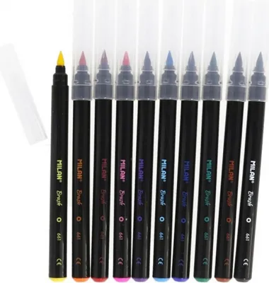 Image de Milan marqueurs à pointe pinceau couleurs assorties en set de 10