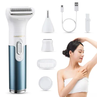 Produktbild von 3-in-1 Elektrorasierer für Damen elektrischer Rasierer für Frauen schmerzfrei tragbar wiederaufladbar für Gesicht Arm Bein Achselhöhle und Bikini
